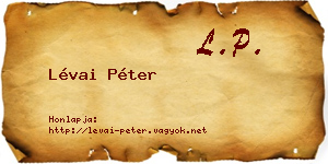 Lévai Péter névjegykártya